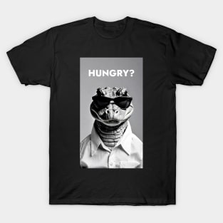 Hungry? - Funny Aligator Wearing Sunglasses T-Shirt